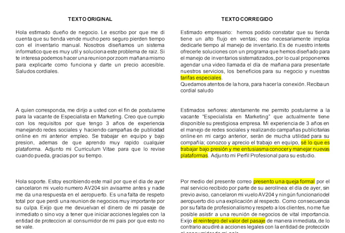 professionally proofread and copy edit your spanish text